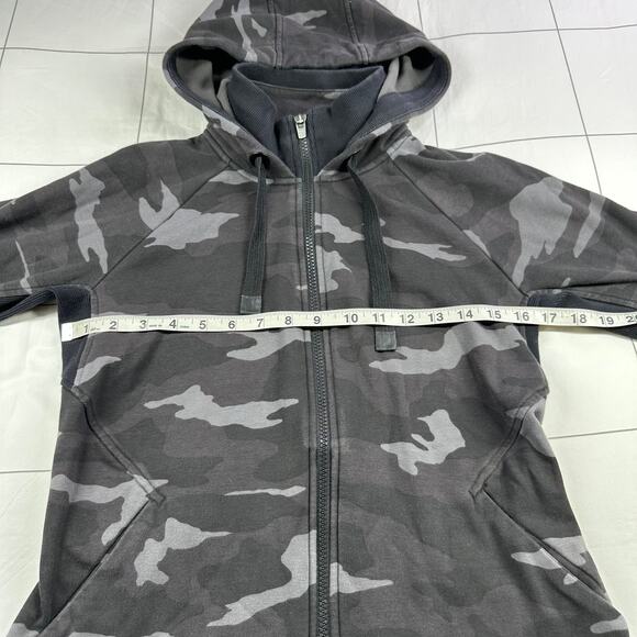Athleta Jacket Womens Small Black Gray Camo Triumph Hoodie Full Zip Athleisure - Picture 7 of 8